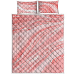 Pink Liquid Marble Print Quilt Bed Set