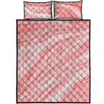 Pink Liquid Marble Print Quilt Bed Set