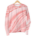 Pink Liquid Marble Print Women's Crewneck Sweatshirt