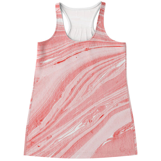 Pink Liquid Marble Print Women's Racerback Tank Top
