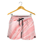 Pink Liquid Marble Print Women's Shorts