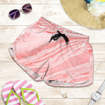 Pink Liquid Marble Print Women's Shorts