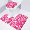 Pink Lollipop Candy Pattern Print 3 Piece Bath Mat Set