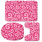 Pink Lollipop Candy Pattern Print 3 Piece Bath Mat Set