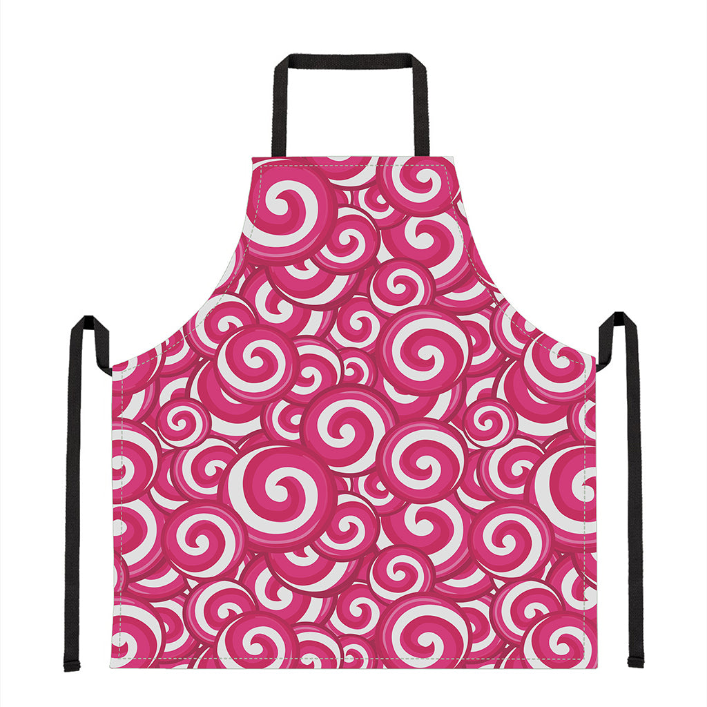 Pink Lollipop Candy Pattern Print Apron