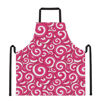 Pink Lollipop Candy Pattern Print Apron