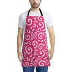 Pink Lollipop Candy Pattern Print Apron