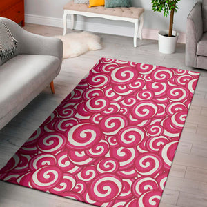 Pink Lollipop Candy Pattern Print Area Rug