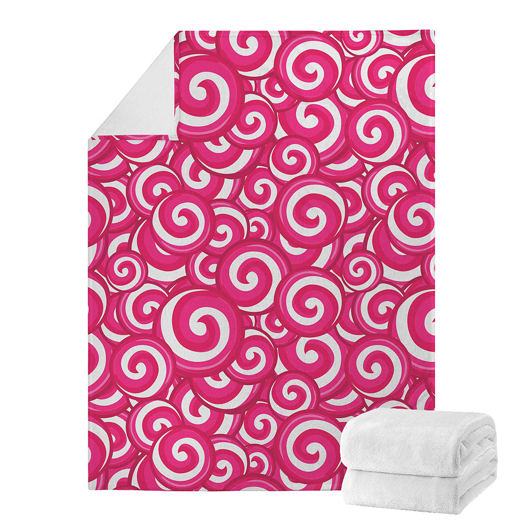 Pink Lollipop Candy Pattern Print Blanket