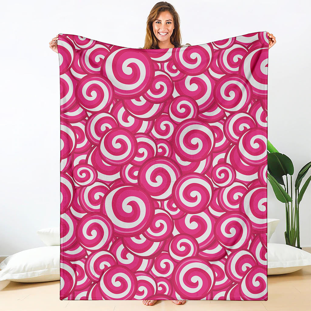 Pink Lollipop Candy Pattern Print Blanket