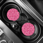 Pink Lollipop Candy Pattern Print Car Coasters