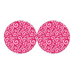 Pink Lollipop Candy Pattern Print Car Coasters