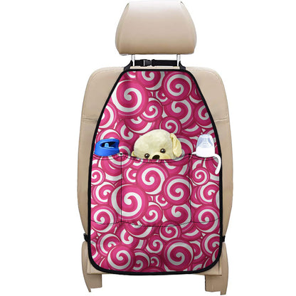 Pink Lollipop Candy Pattern Print Car Seat Organizers