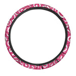 Pink Lollipop Candy Pattern Print Car Steering Wheel Cover