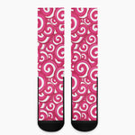 Pink Lollipop Candy Pattern Print Crew Socks