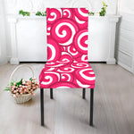Pink Lollipop Candy Pattern Print Dining Chair Slipcover