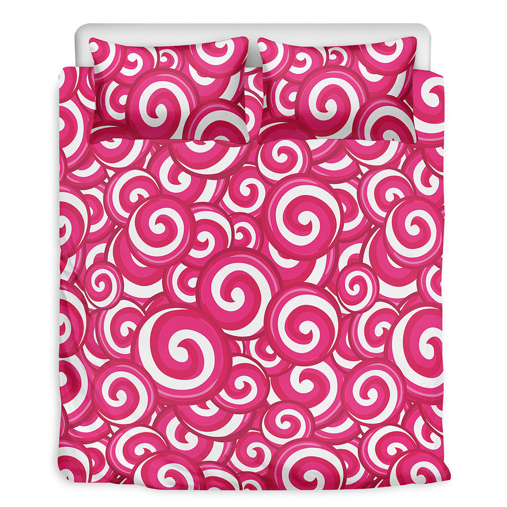 Pink Lollipop Candy Pattern Print Duvet Cover Bedding Set
