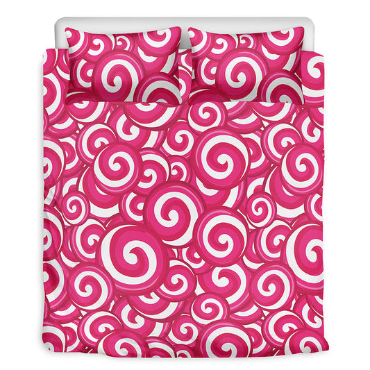 Pink Lollipop Candy Pattern Print Duvet Cover Bedding Set