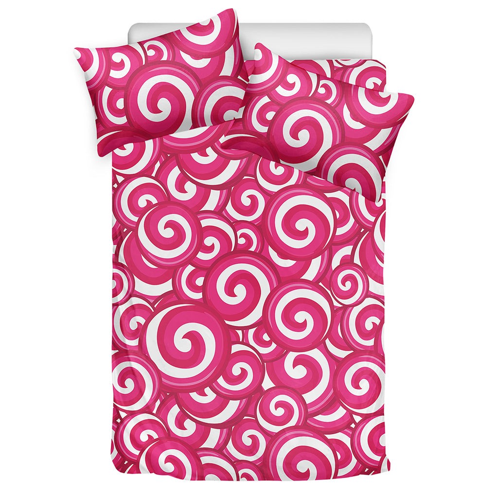 Pink Lollipop Candy Pattern Print Duvet Cover Bedding Set