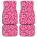 Pink Lollipop Candy Pattern Print Front and Back Car Floor Mats