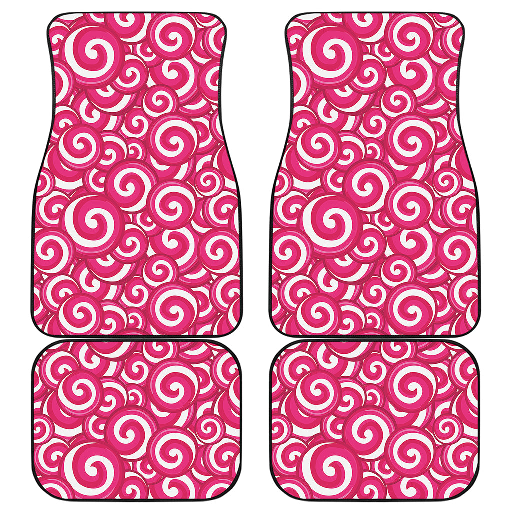 Pink Lollipop Candy Pattern Print Front and Back Car Floor Mats