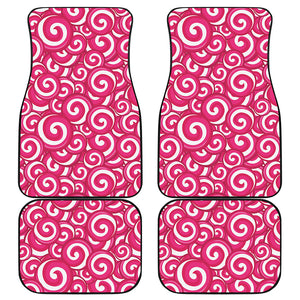 Pink Lollipop Candy Pattern Print Front and Back Car Floor Mats