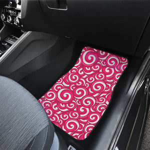 Pink Lollipop Candy Pattern Print Front and Back Car Floor Mats