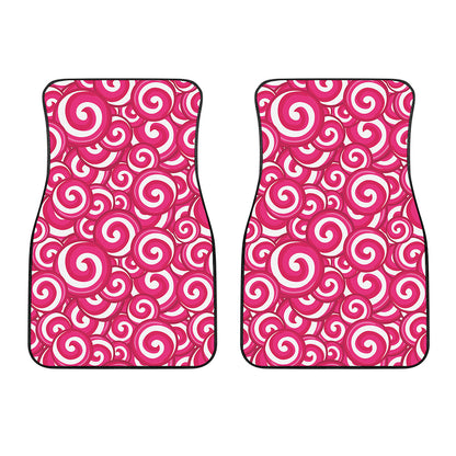 Pink Lollipop Candy Pattern Print Front Car Floor Mats