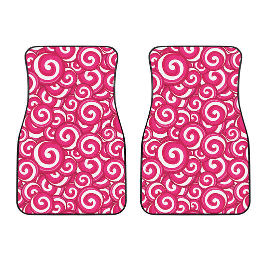 Pink Lollipop Candy Pattern Print Front Car Floor Mats