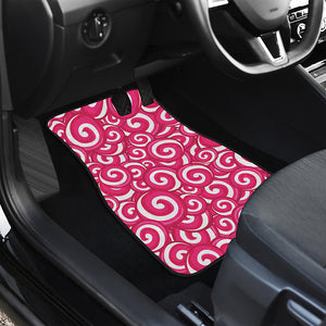 Pink Lollipop Candy Pattern Print Front Car Floor Mats