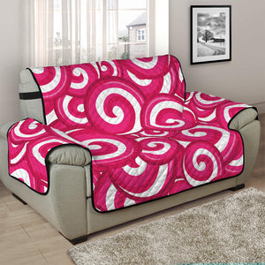 Pink Lollipop Candy Pattern Print Half Sofa Protector