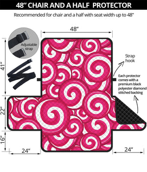 Pink Lollipop Candy Pattern Print Half Sofa Protector