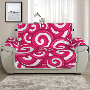 Pink Lollipop Candy Pattern Print Half Sofa Protector