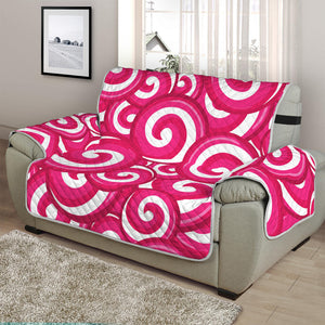 Pink Lollipop Candy Pattern Print Half Sofa Protector