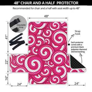 Pink Lollipop Candy Pattern Print Half Sofa Protector