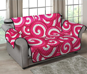 Pink Lollipop Candy Pattern Print Loveseat Protector