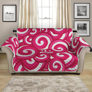 Pink Lollipop Candy Pattern Print Loveseat Protector