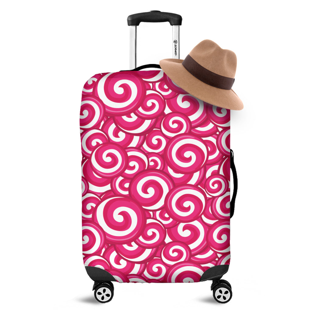 Pink Lollipop Candy Pattern Print Luggage Cover