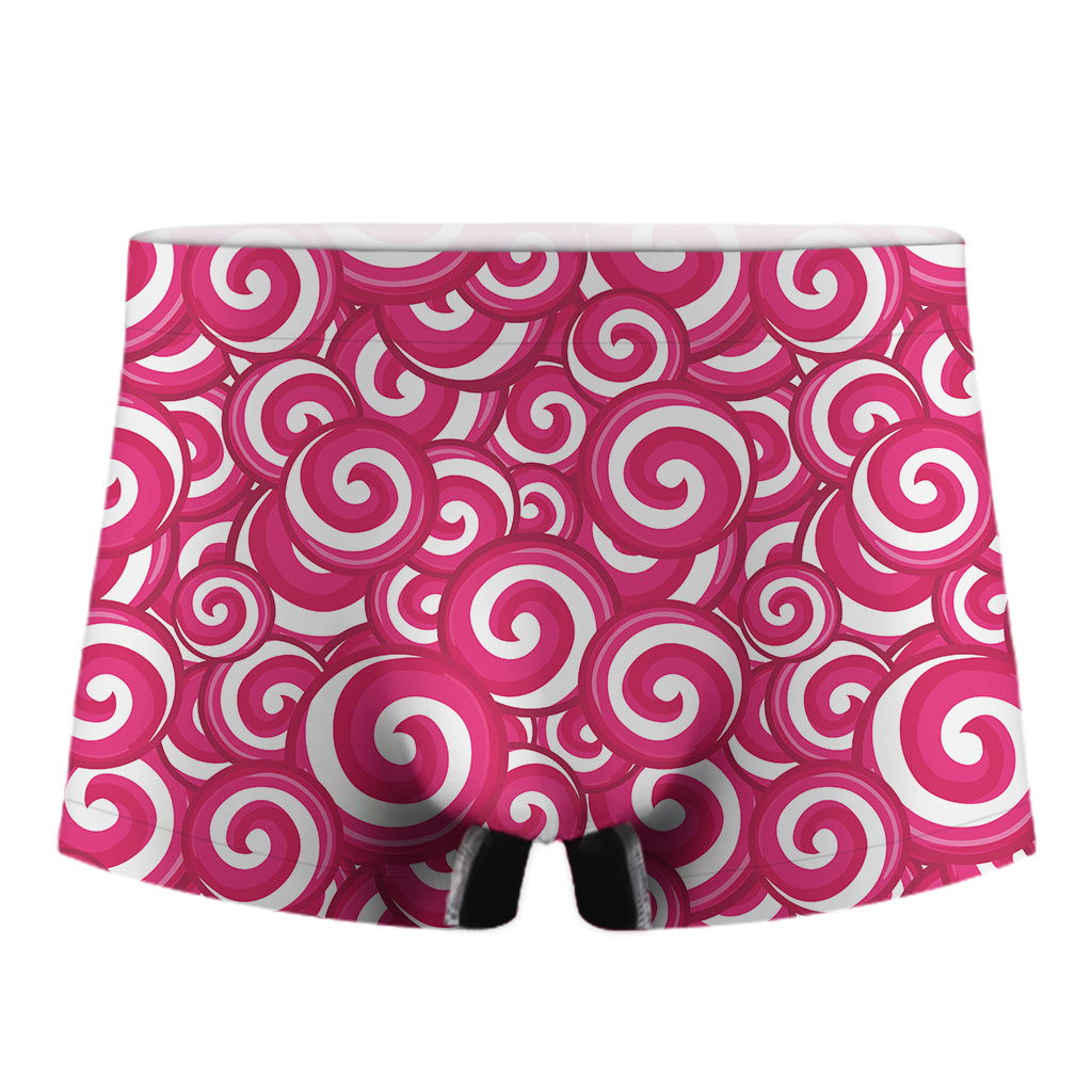 Pink Lollipop Candy Pattern Print Men's Boxer Briefs