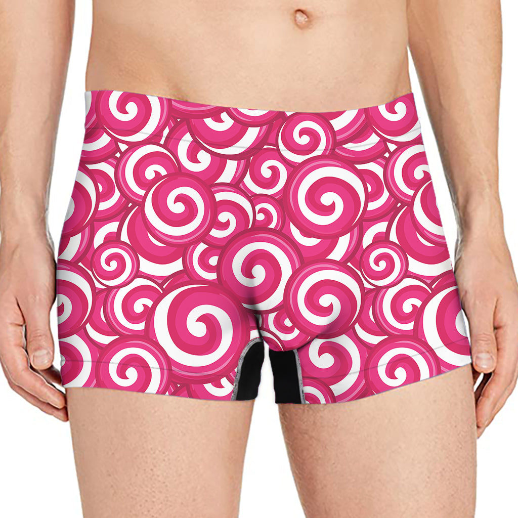 Pink Lollipop Candy Pattern Print Men's Boxer Briefs