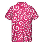 Pink Lollipop Candy Pattern Print Men's Short Sleeve Shirt