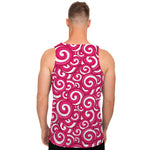 Pink Lollipop Candy Pattern Print Men's Tank Top