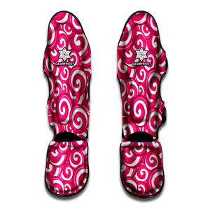 Pink Lollipop Candy Pattern Print Muay Thai Shin Guard