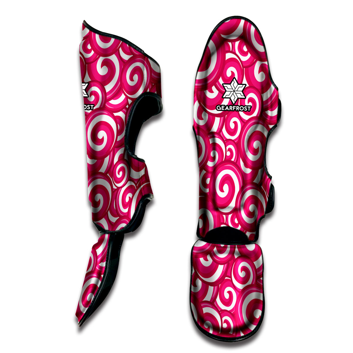 Pink Lollipop Candy Pattern Print Muay Thai Shin Guard