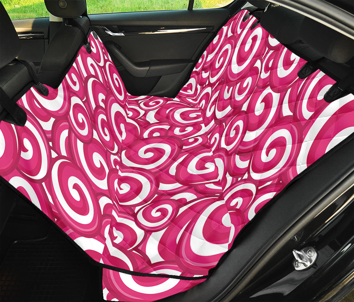 Pink Lollipop Candy Pattern Print Pet Car Back Seat Cover