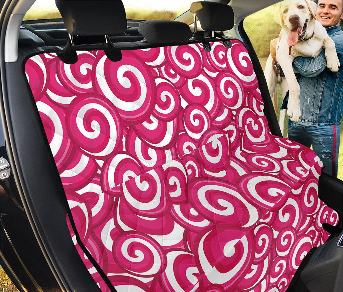 Pink Lollipop Candy Pattern Print Pet Car Back Seat Cover