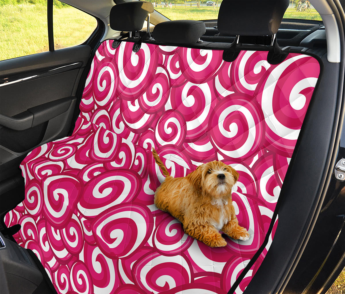 Pink Lollipop Candy Pattern Print Pet Car Back Seat Cover