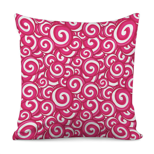 Pink Lollipop Candy Pattern Print Pillow Cover