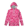 Pink Lollipop Candy Pattern Print Pullover Hoodie