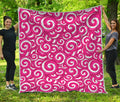 Pink Lollipop Candy Pattern Print Quilt